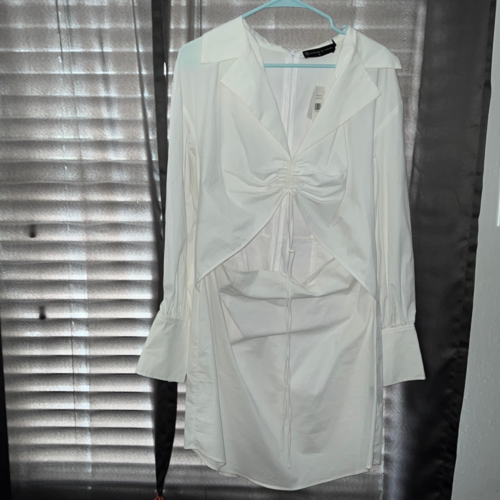 F2F Drawstring Shirt dress